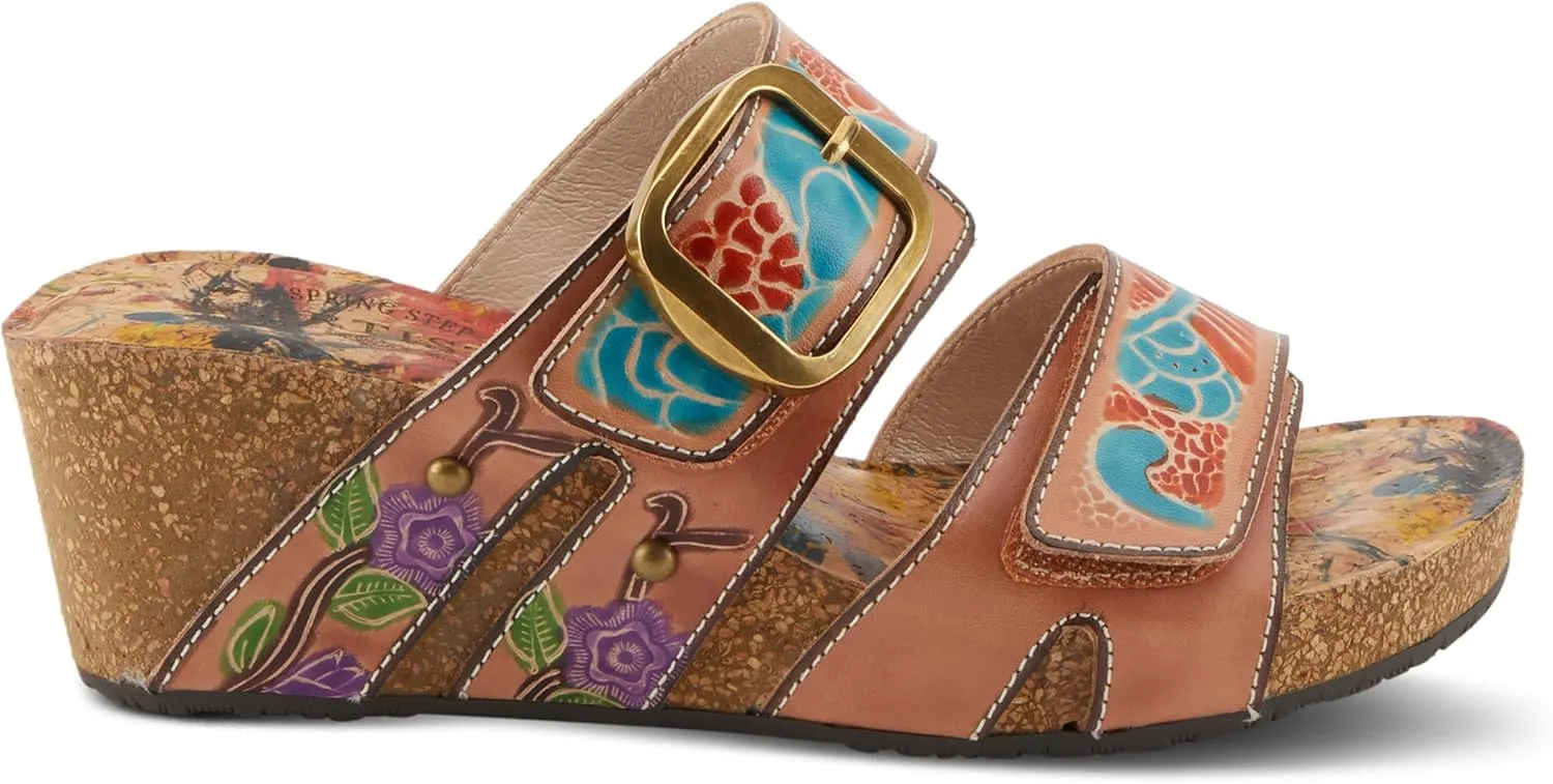 Spring Step L'Artiste Women's BRISEIS - Hand-Painted Slip-On Sandals for Stylish Wanderers