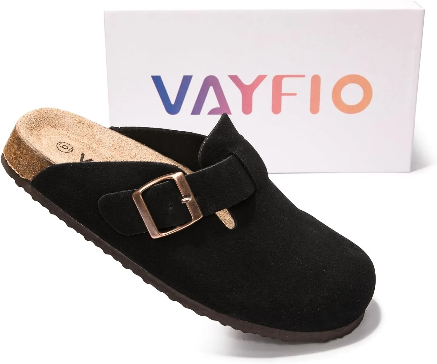 Suede Clogs Potato Shoes Cork Footbed Sandals Comfort Mules with Arch Support Slip On Slippers