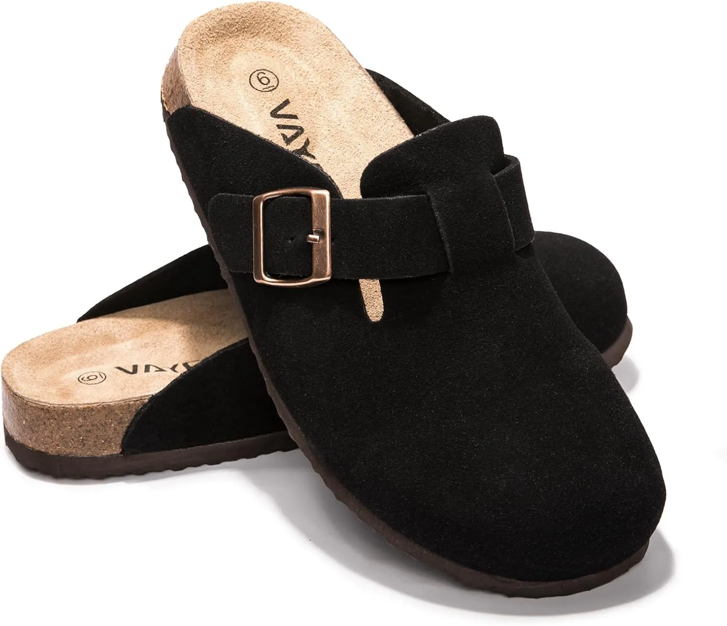 Suede Clogs Potato Shoes Cork Footbed Sandals Comfort Mules with Arch Support Slip On Slippers