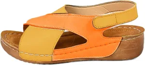 Summer Sandals for Women Arch Support Wedge Sandals Platform Open Toe Sandal Color Block Casual Slide Shoes Summer Arch Support Dressy Shoes Ankle Strap Slingback Shoe