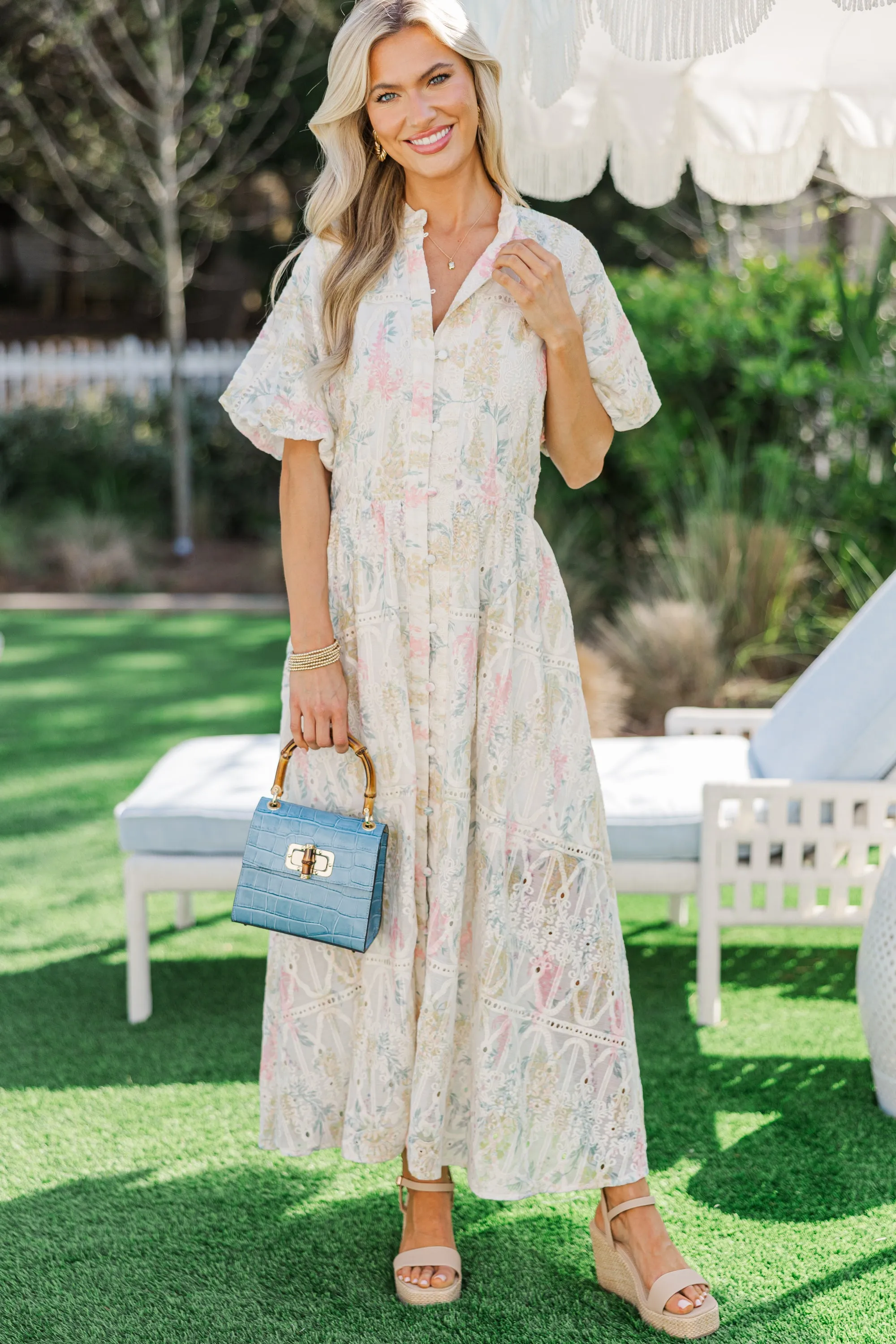 The Connection Yellow Eyelet Maxi Dress