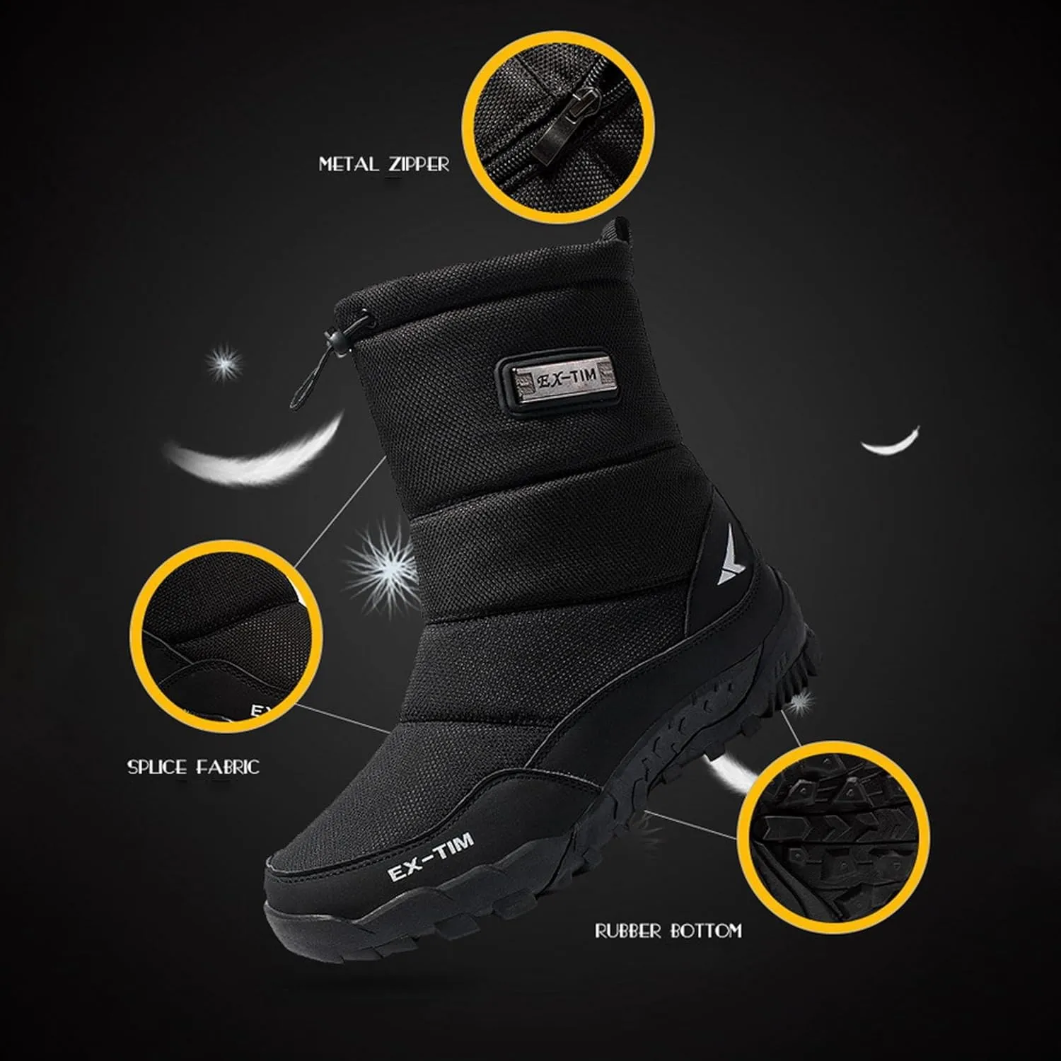 TheFirstYoung Hiking Boots - Men's Orthopedic Ankle Support Arch Support Snow Boots