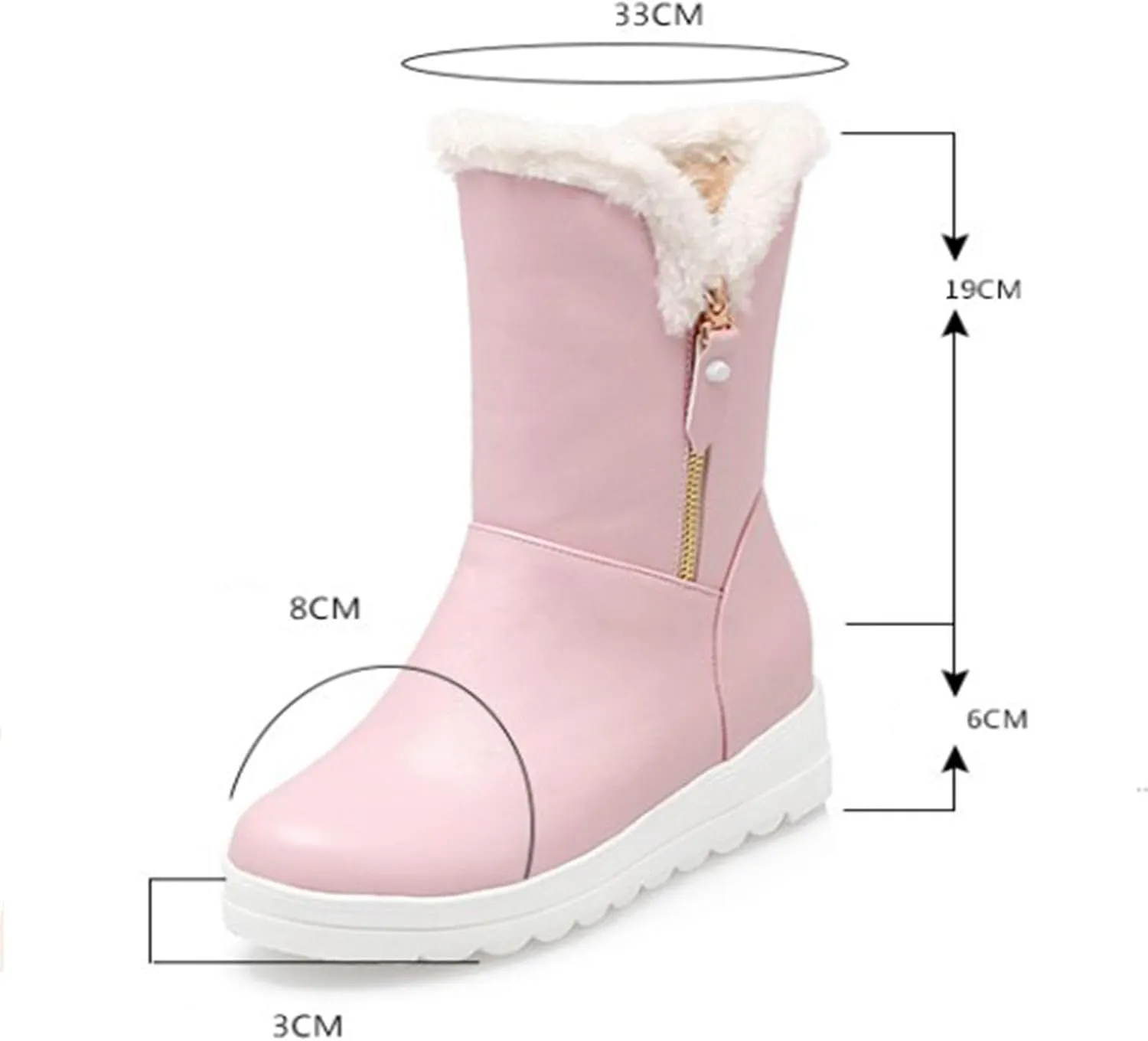 Thick Soled Short Snow Boots, Short Plush Lined Raw Edge Warm Straight Boots V-Neck Fashionable Ankle Boots Waterproof and Non-Slip Women's Winter Boots