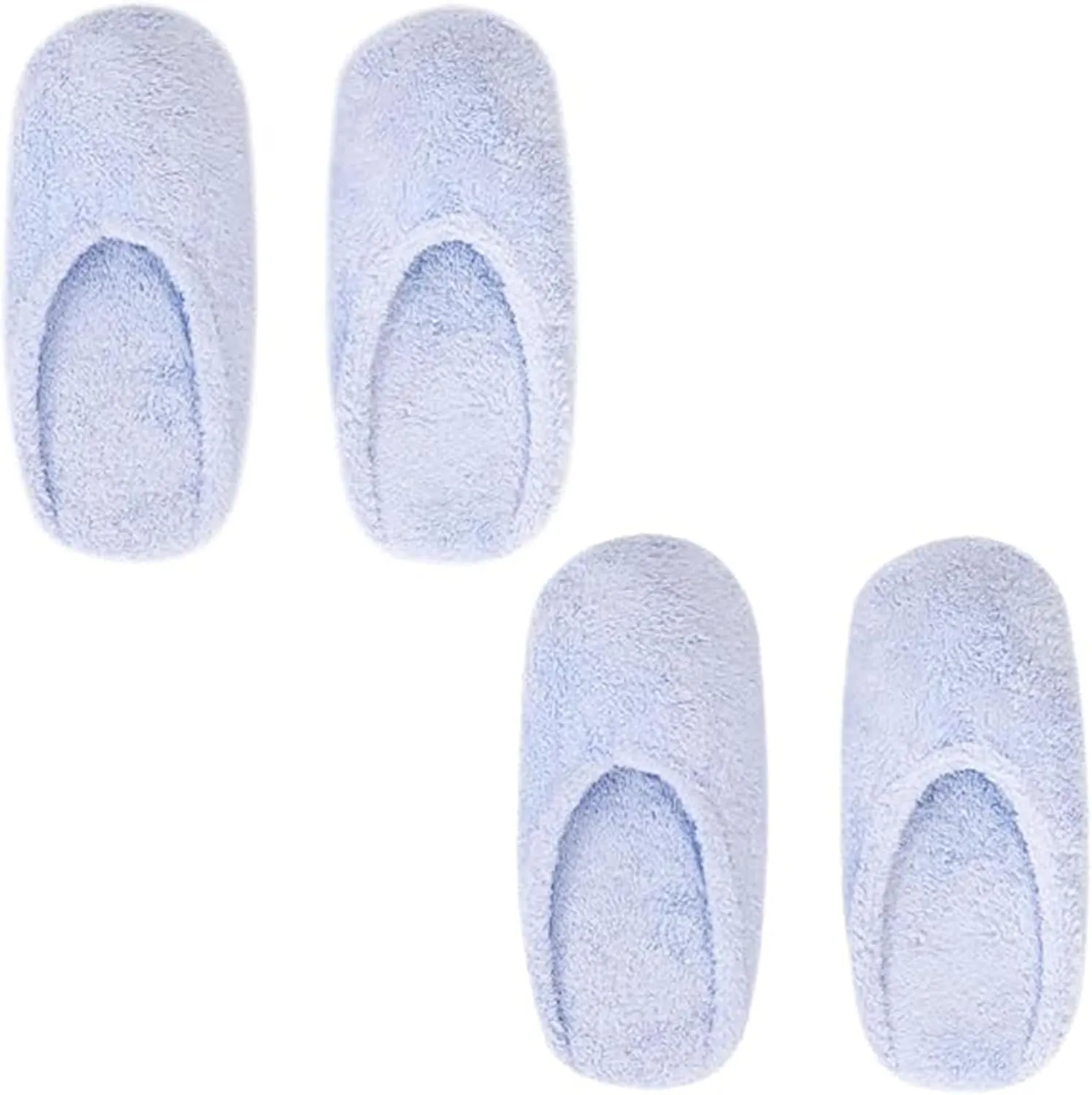 THIRSTY TOWELS Cloud 9 Turkish Spa Slippers, Cozy Plush Lounging Mules, Non-Slip, Washable 2-Pack, Holiday Gift, Stocking Stuffer