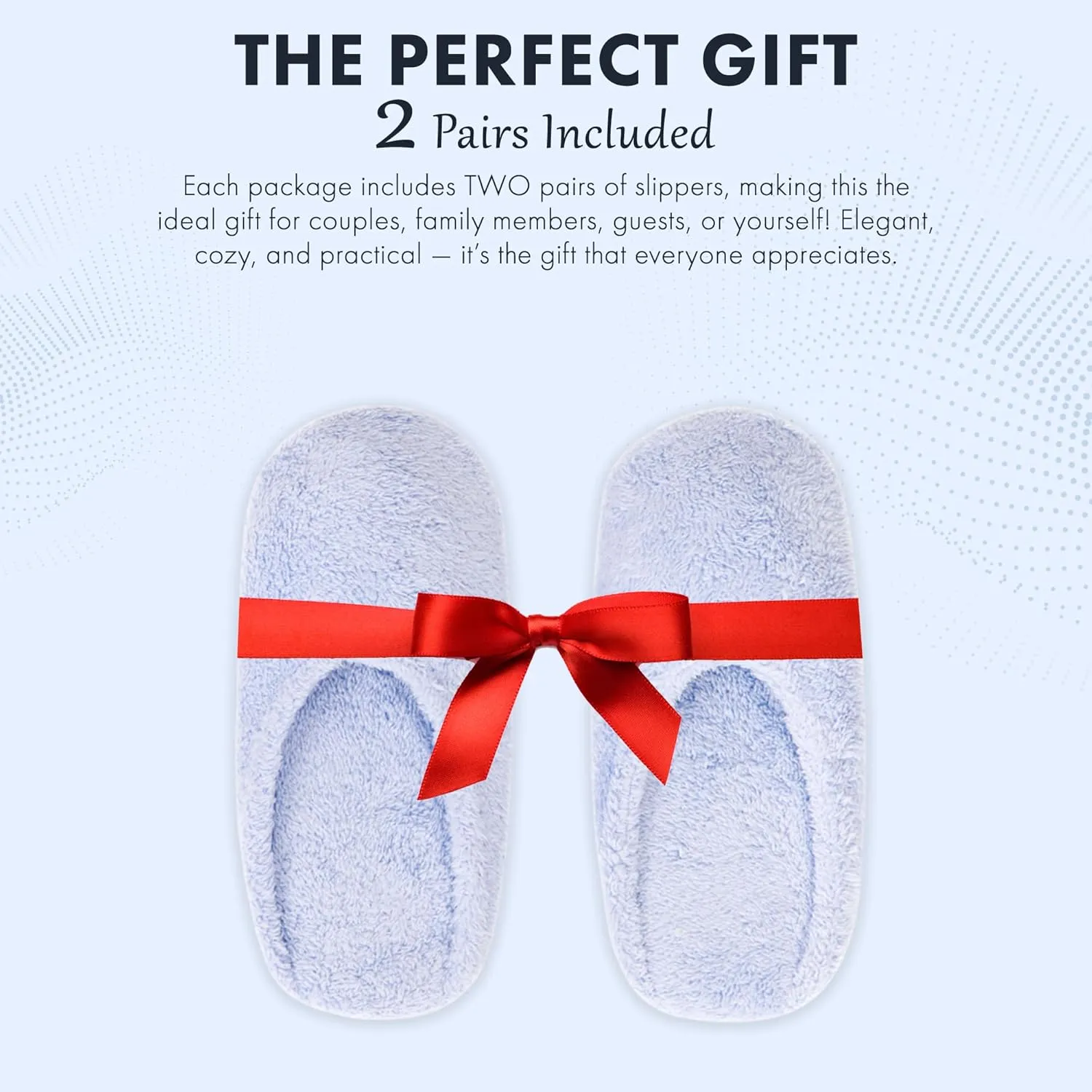THIRSTY TOWELS Cloud 9 Turkish Spa Slippers, Cozy Plush Lounging Mules, Non-Slip, Washable 2-Pack, Holiday Gift, Stocking Stuffer