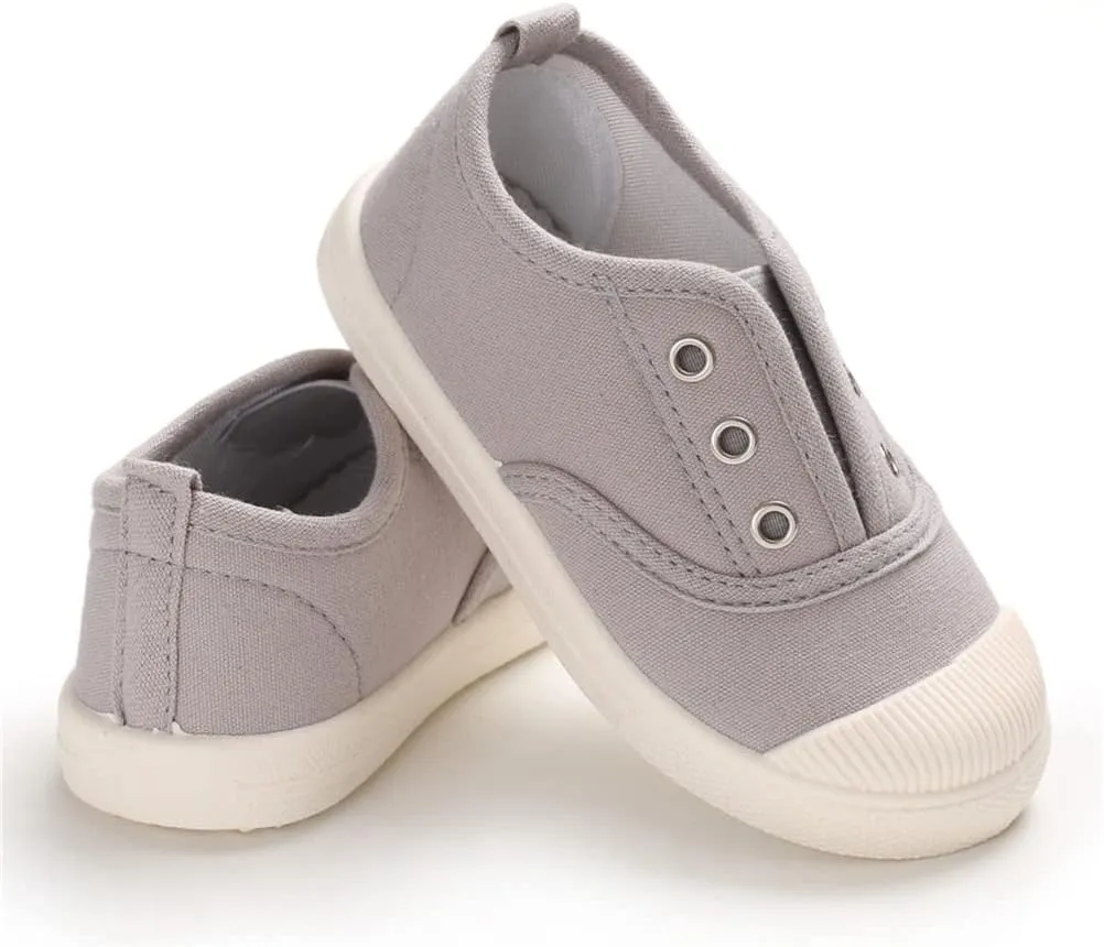 Timatego Toddler Boys Girls Canvas Slip On Shoes Lightweight Casual Kids Sneakers School Runing Tennis Shoes