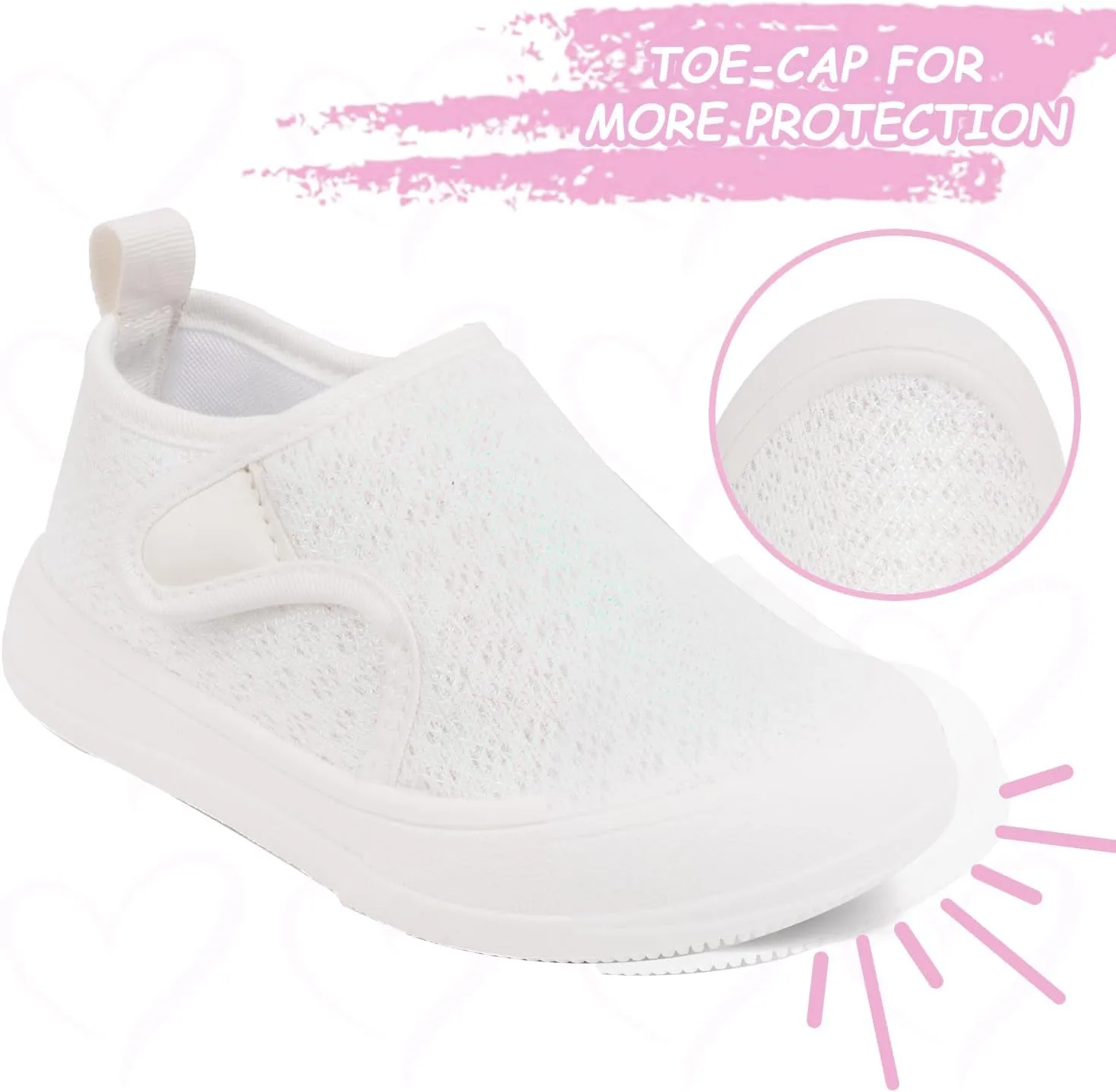 Toandon Baby Toddler Lightweight Flexible Straps Sneakers for 1-7 Yrs