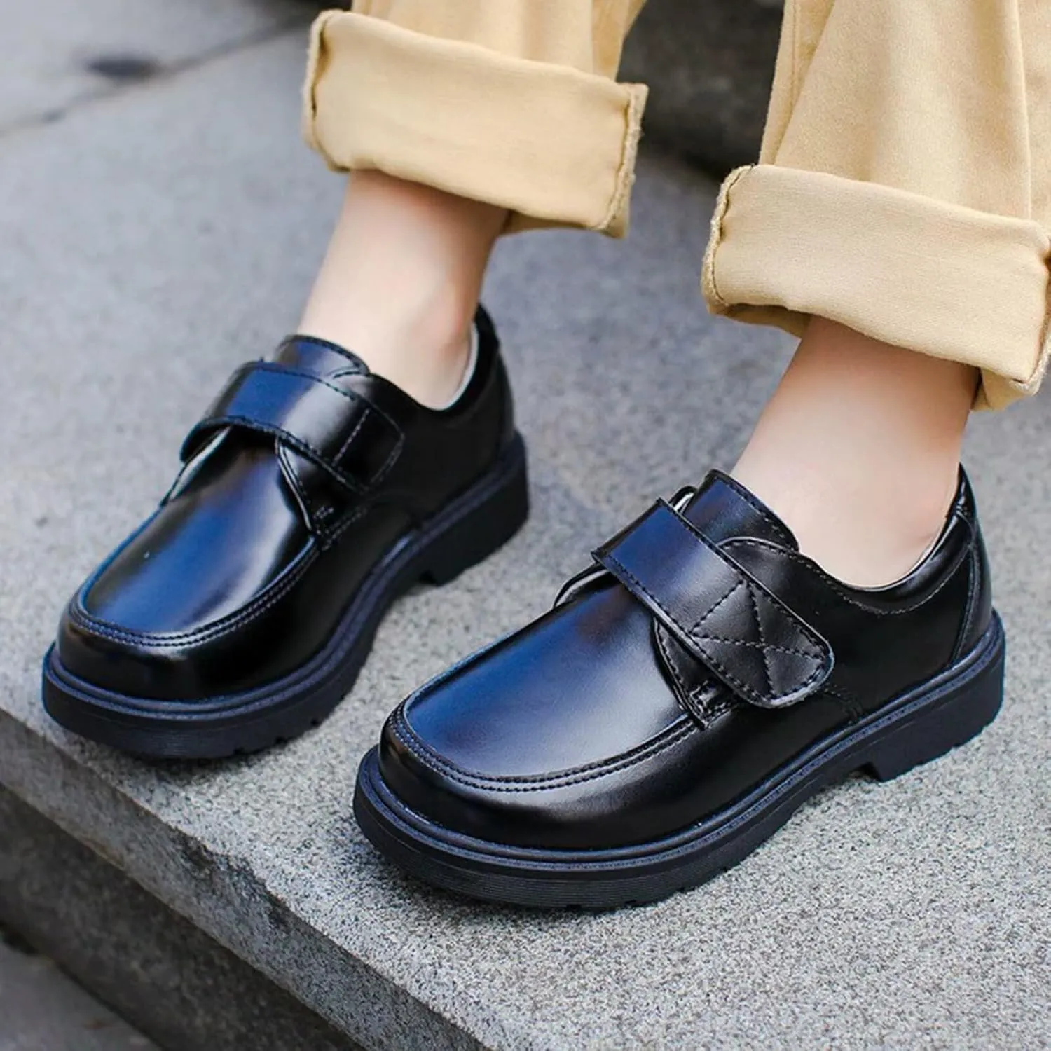 Toddler Boys Girls Leather Loafers Dress Shoes Kids Oxford Casual School Uniform Wedding Walking Shoes