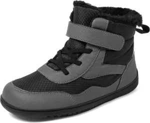 Toddler/Little/Big Kids Barefoot Shoes Girls Boys Winter Wide Toe Box Fur Lined Warm Anti-Slip Minimalist High Top Snow Boots