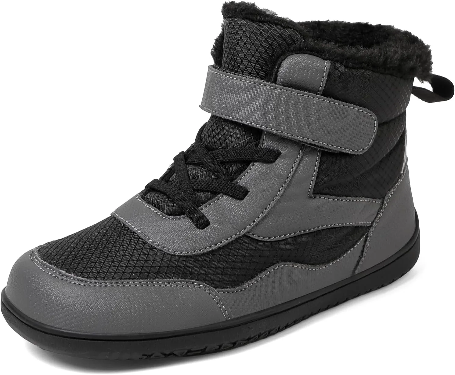 Toddler/Little/Big Kids Barefoot Shoes Girls Boys Winter Wide Toe Box Fur Lined Warm Anti-Slip Minimalist High Top Snow Boots