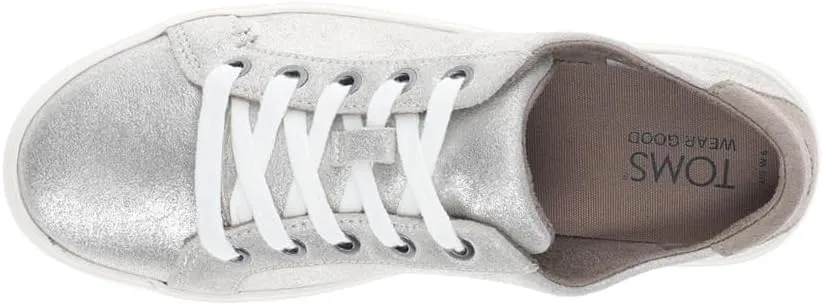 TOMS Womens Kameron Lace Up Sneakers Shoes Casual - White