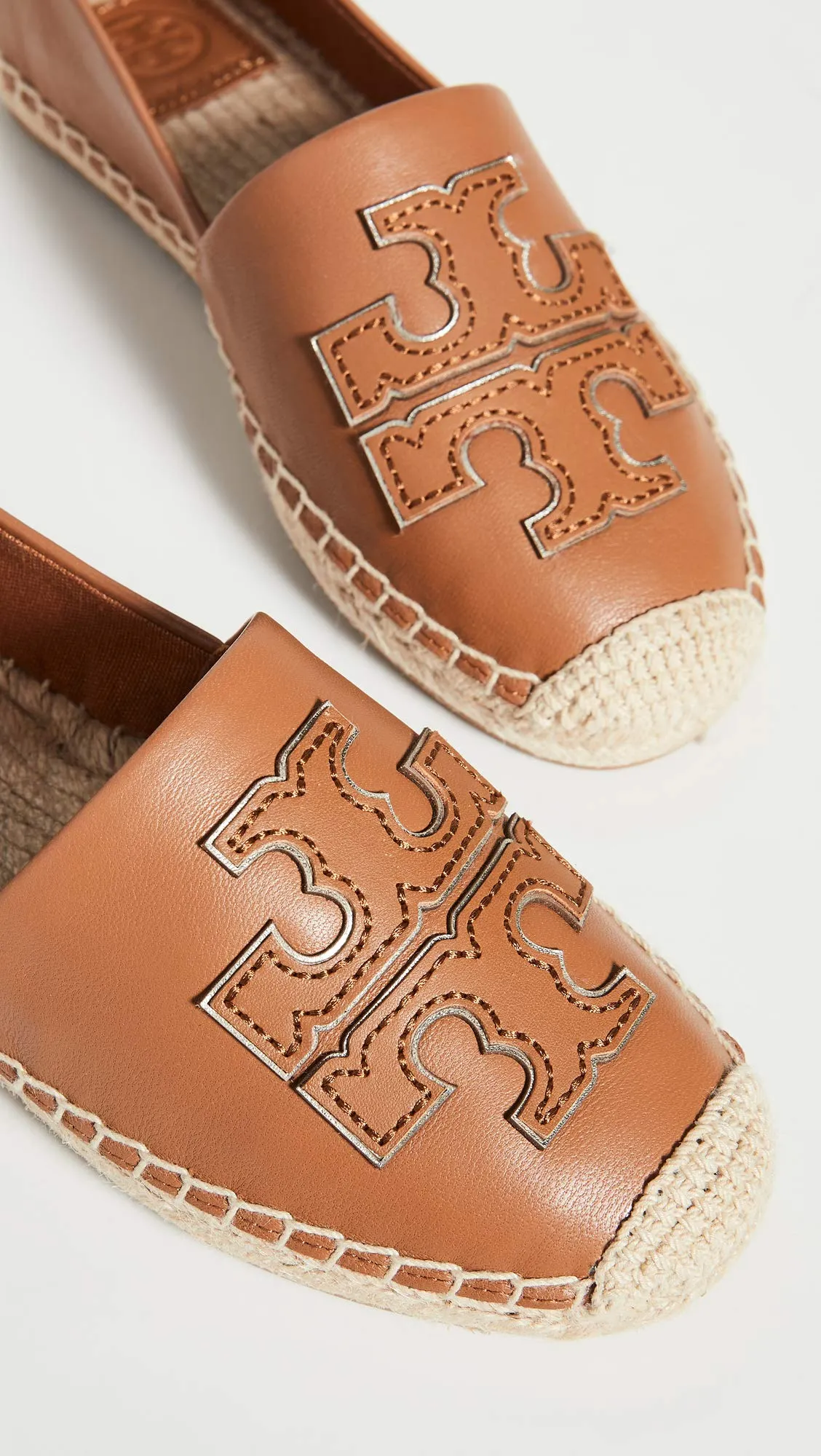 Tory Burch Women's INES Espadrilles 9 Tan Spark Gold