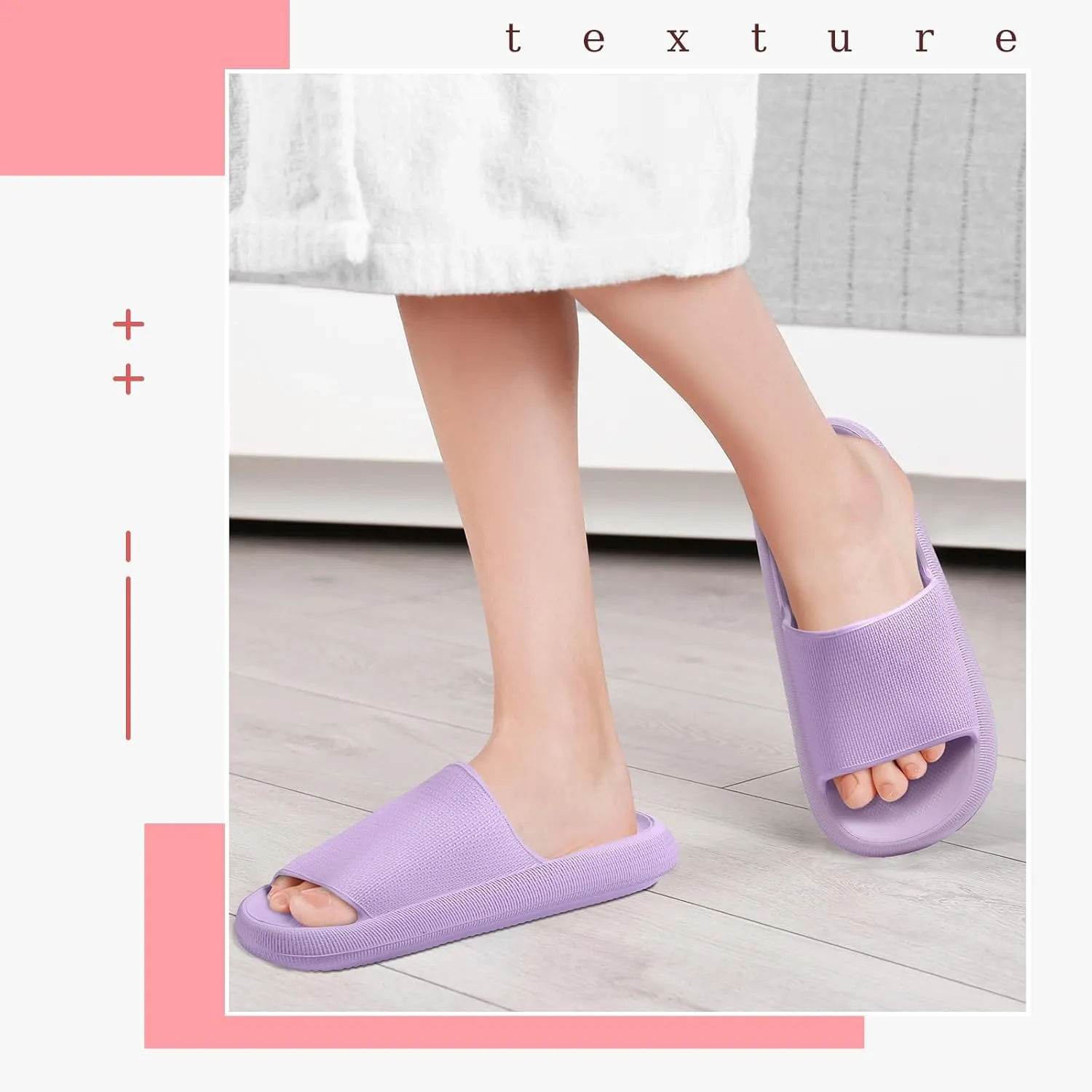 Toulite 3 Pairs Pillow Slippers for Women and Men Shower Slides Sandals Non Slip Quick Drying Cushioned Thick Sole