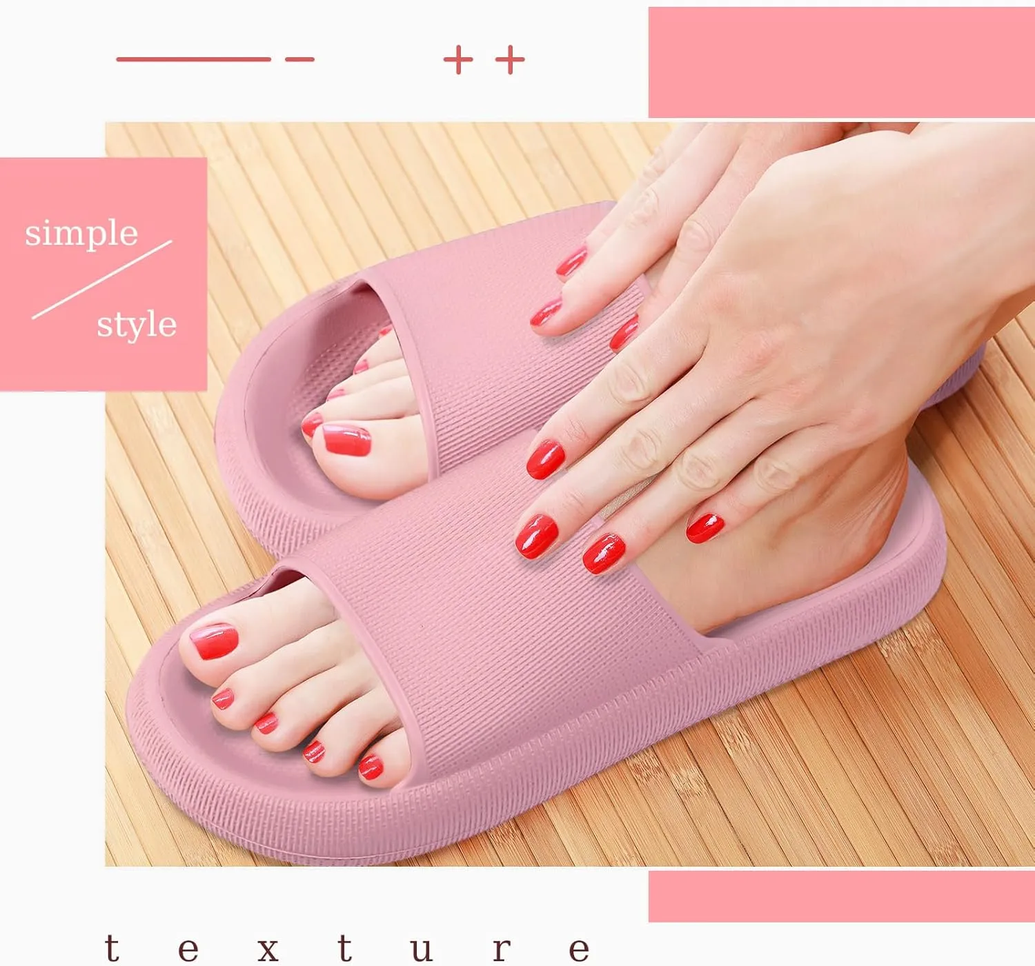 Toulite 3 Pairs Pillow Slippers for Women and Men Shower Slides Sandals Non Slip Quick Drying Cushioned Thick Sole