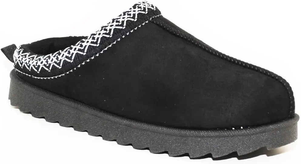 TRENDSUP Women's Platform Slippers, Suede Short Ankle Boots, Fur Fleece Lined, Slip-on, Durable for Indoor and Outdoor, Warm and Fuzzy