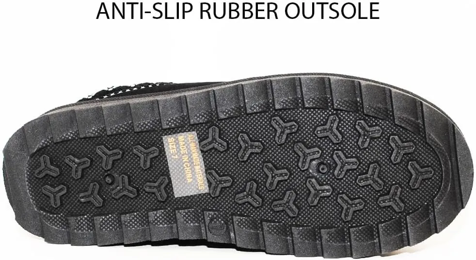 TRENDSUP Women's Platform Slippers, Suede Short Ankle Boots, Fur Fleece Lined, Slip-on, Durable for Indoor and Outdoor, Warm and Fuzzy