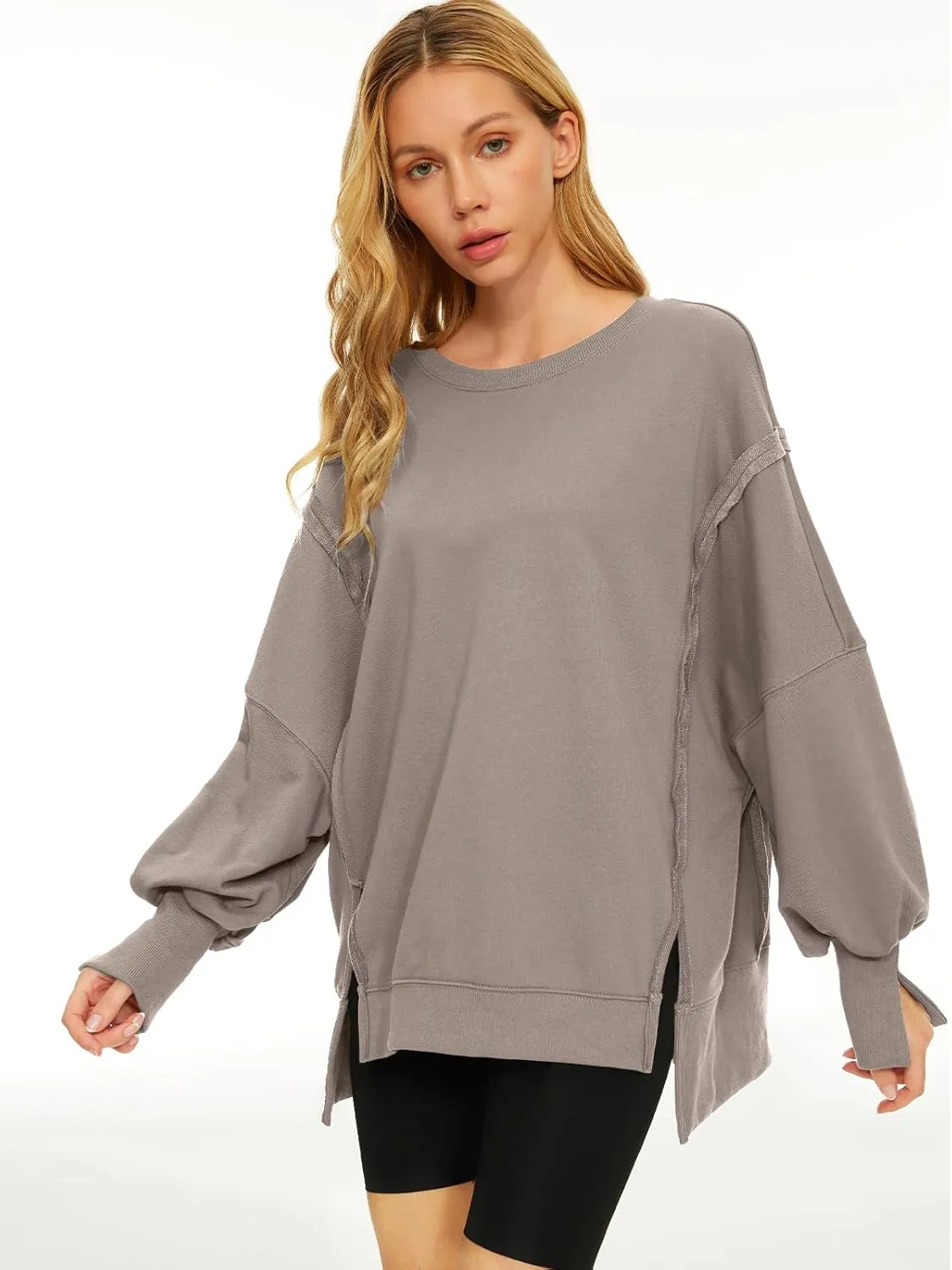 Trendy Queen Womens Oversized Sweatshirts Hoodies Crewneck Shirts Fall Outfits Teen Girls Y2k Winter Clothes