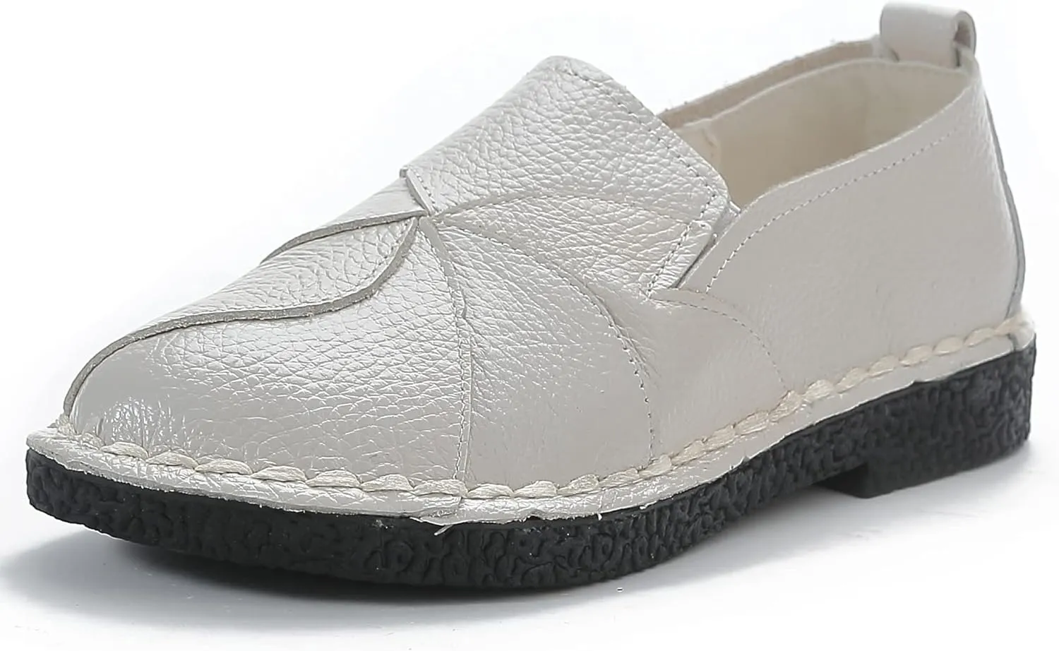 Trsorini Women Casual Loafers Shoes Comfortable Multi Color Stitching Leather Slip on Shoes for Lady Soft Sole Flat Driving Walking Dress