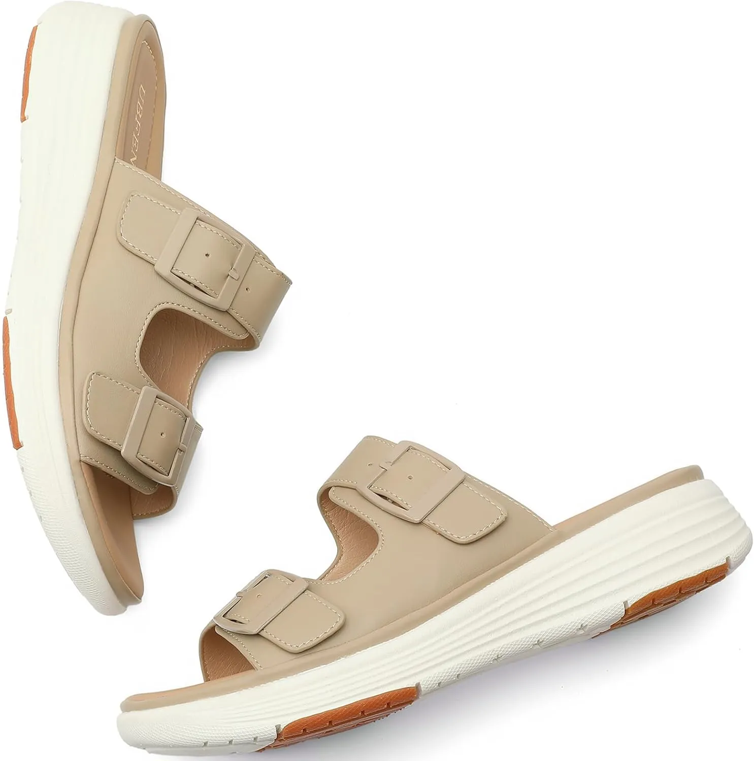 UBFEN Womens Platform Sandals Comfortable Walking Slide Soft Cushioning Footbed Casual Dressy Wedge Sandals