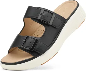 UBFEN Womens Platform Sandals Comfortable Walking Slide Soft Cushioning Footbed Casual Dressy Wedge Sandals