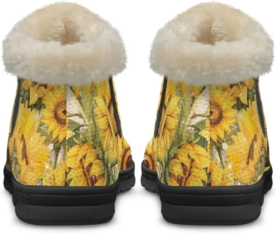 UNICEU Women's Snow Boots Warm Non-slip Womens Booties and Ankle Boots Winter Shoes Plush Lined Fuzzy Boots Walking Shoes