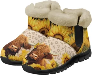 UNICEU Women's Snow Boots Warm Non-slip Womens Booties and Ankle Boots Winter Shoes Plush Lined Fuzzy Boots Walking Shoes