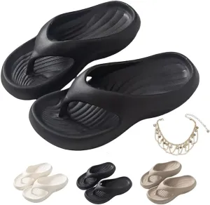 Utrum Pillow Flip Flops, Arch Support Flip Flops for Women Men, Womens Orthopedic Sandals, Lightweight Non-slip Comfort Summer Slides, Soft Cushion Slippers for Indoor Outdoor