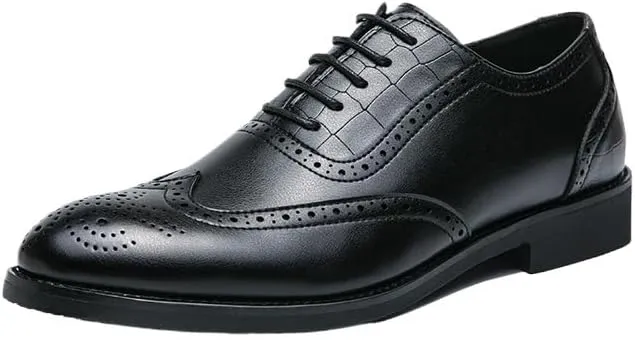 Vintage Height Increase Dress Shoes Spring Men Breathable Lace-Up Loafers Classic Comfortable Business Leather Shoes
