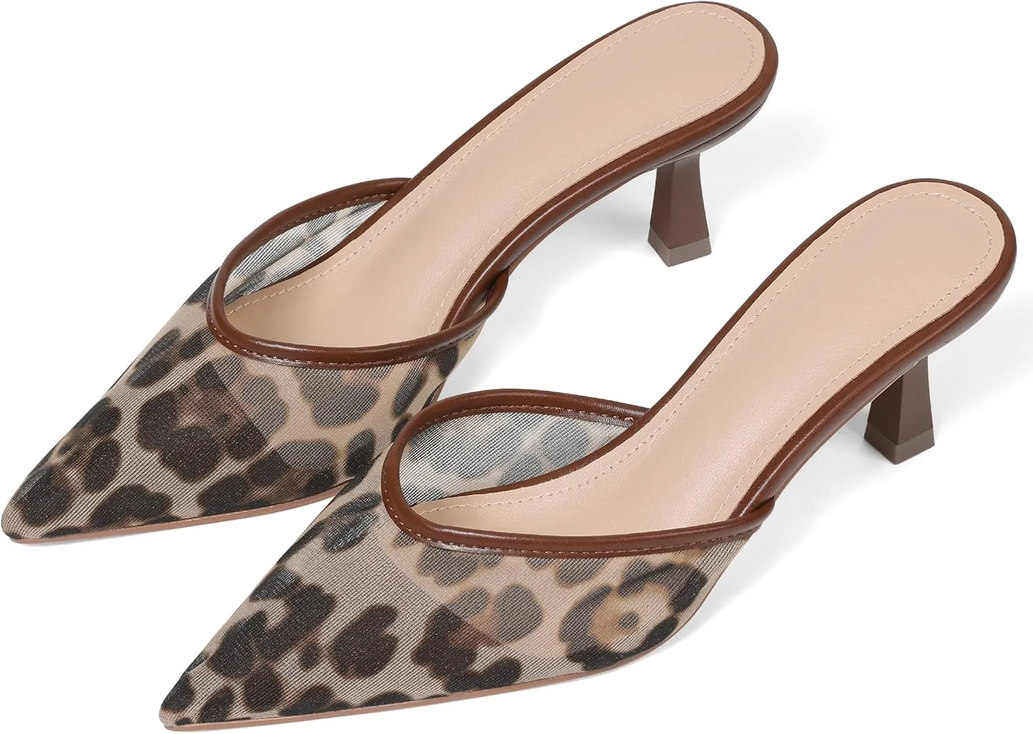 VOMIRA Black Kitten Heels for Women Closed Pointed Toe Stiletto Heels Black Mules for Women Slip On Slingback Heels Dress Party Wedding Heeled Sandals Women's Black Pumps Shoes