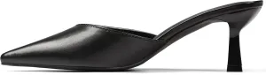VOMIRA Black Kitten Heels for Women Closed Pointed Toe Stiletto Heels Black Mules for Women Slip On Slingback Heels Dress Party Wedding Heeled Sandals Women's Black Pumps Shoes