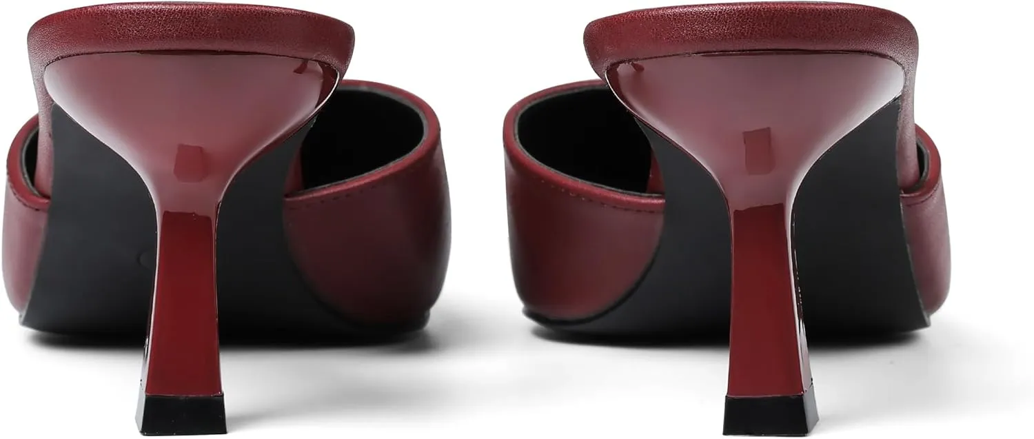 VOMIRA Black Kitten Heels for Women Closed Pointed Toe Stiletto Heels Black Mules for Women Slip On Slingback Heels Dress Party Wedding Heeled Sandals Women's Black Pumps Shoes