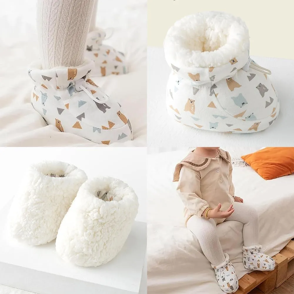 Warm Fur Baby Boots, 2024 New Warm Cozy Fleece Baby Booties, Winter Snow Anti-Slip Soft Sole Warm Sock Shoes