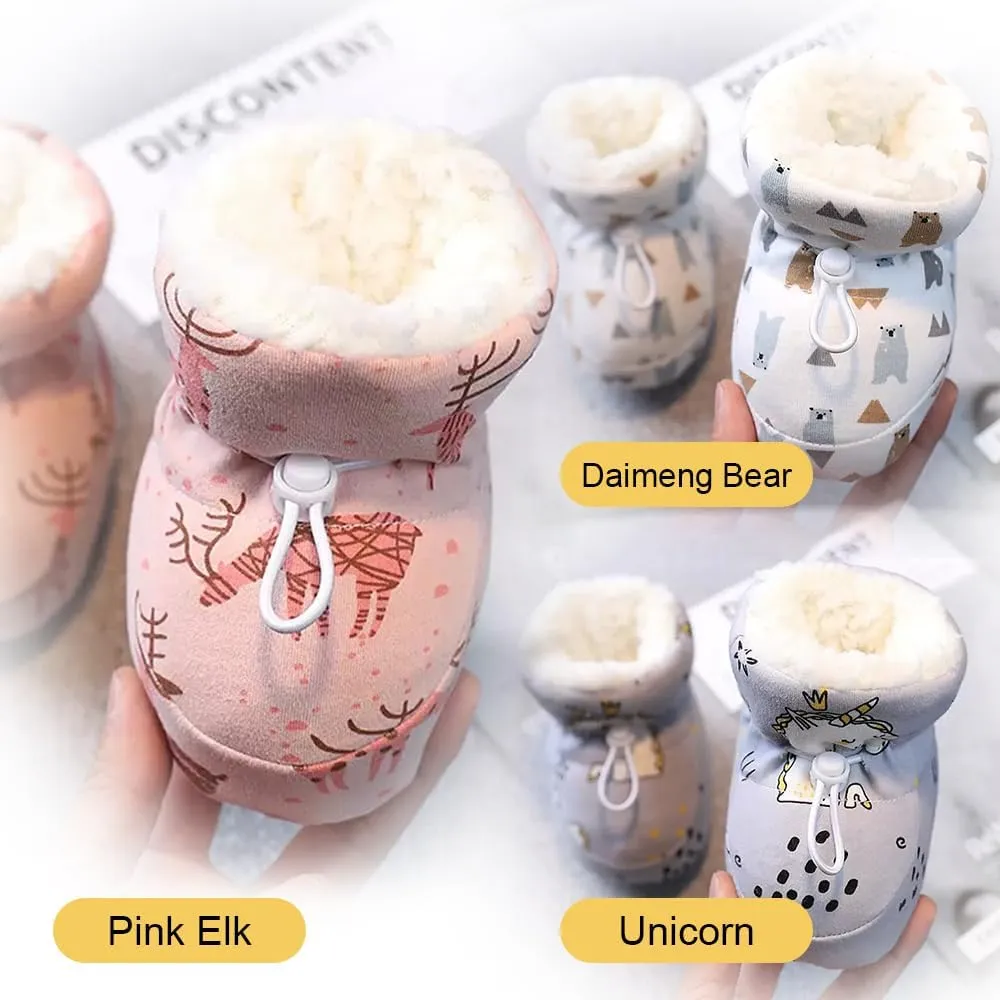 Warm Fur Baby Boots, 2024 New Warm Cozy Fleece Baby Booties, Winter Snow Anti-Slip Soft Sole Warm Sock Shoes