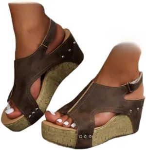 Wedge Sandals for Women 2025 Dressy Platform Open Toe Ankle Strap Espadrilles Wedge Heels Sandals Comfortable Wide Width Boho Summer Beach Sandals Ladies Wedges