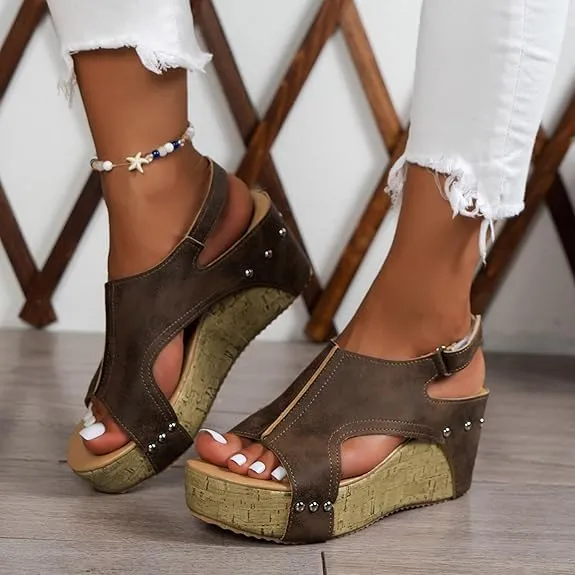 Wedge Sandals for Women 2025 Dressy Platform Open Toe Ankle Strap Espadrilles Wedge Heels Sandals Comfortable Wide Width Boho Summer Beach Sandals Ladies Wedges