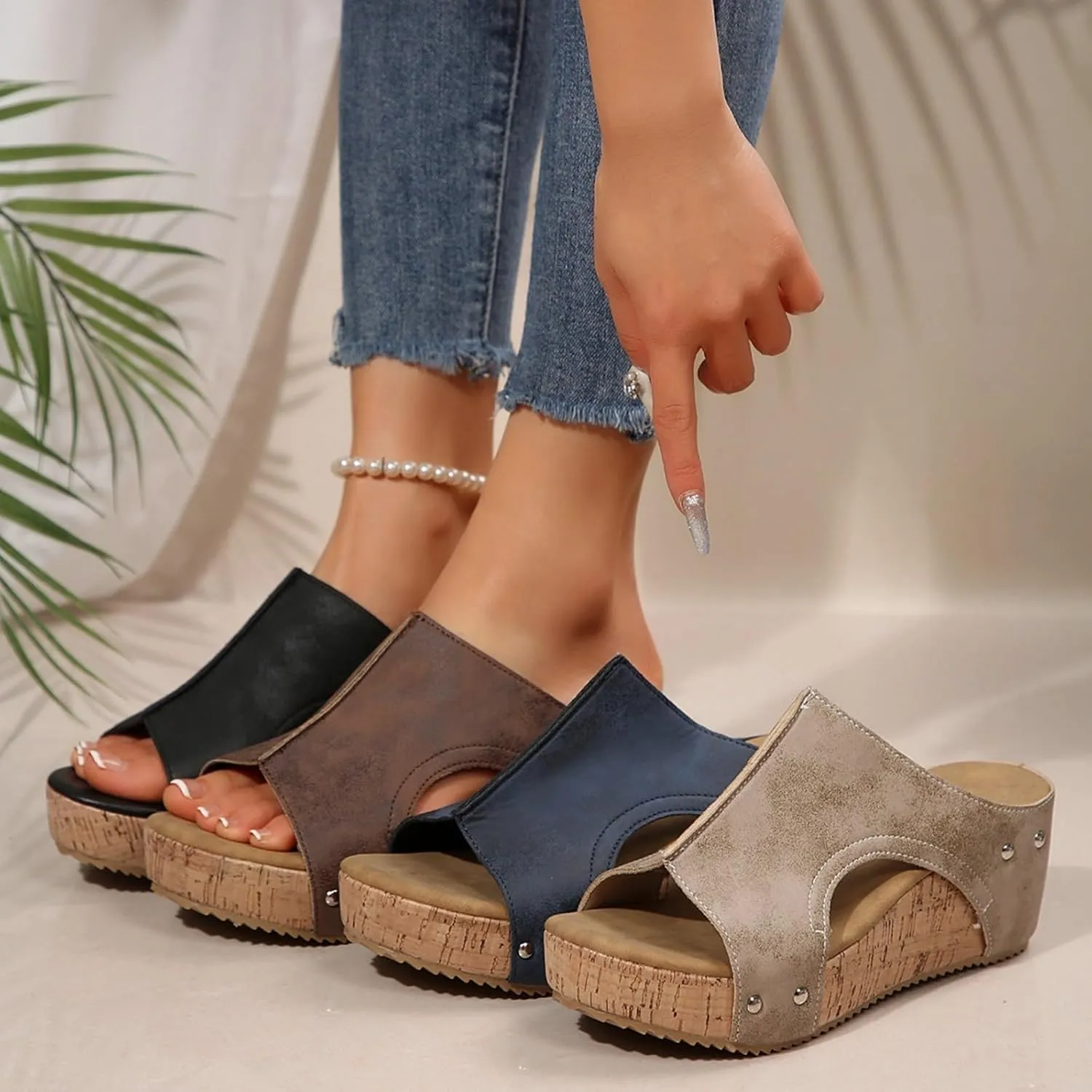 Wedge Sandals for Women 2025 New Platform Sandals with Ankle Strap Open Toe Espadrilles Wedge Heels Arch Support Dressy Casual Boho Summer Beach Ladies