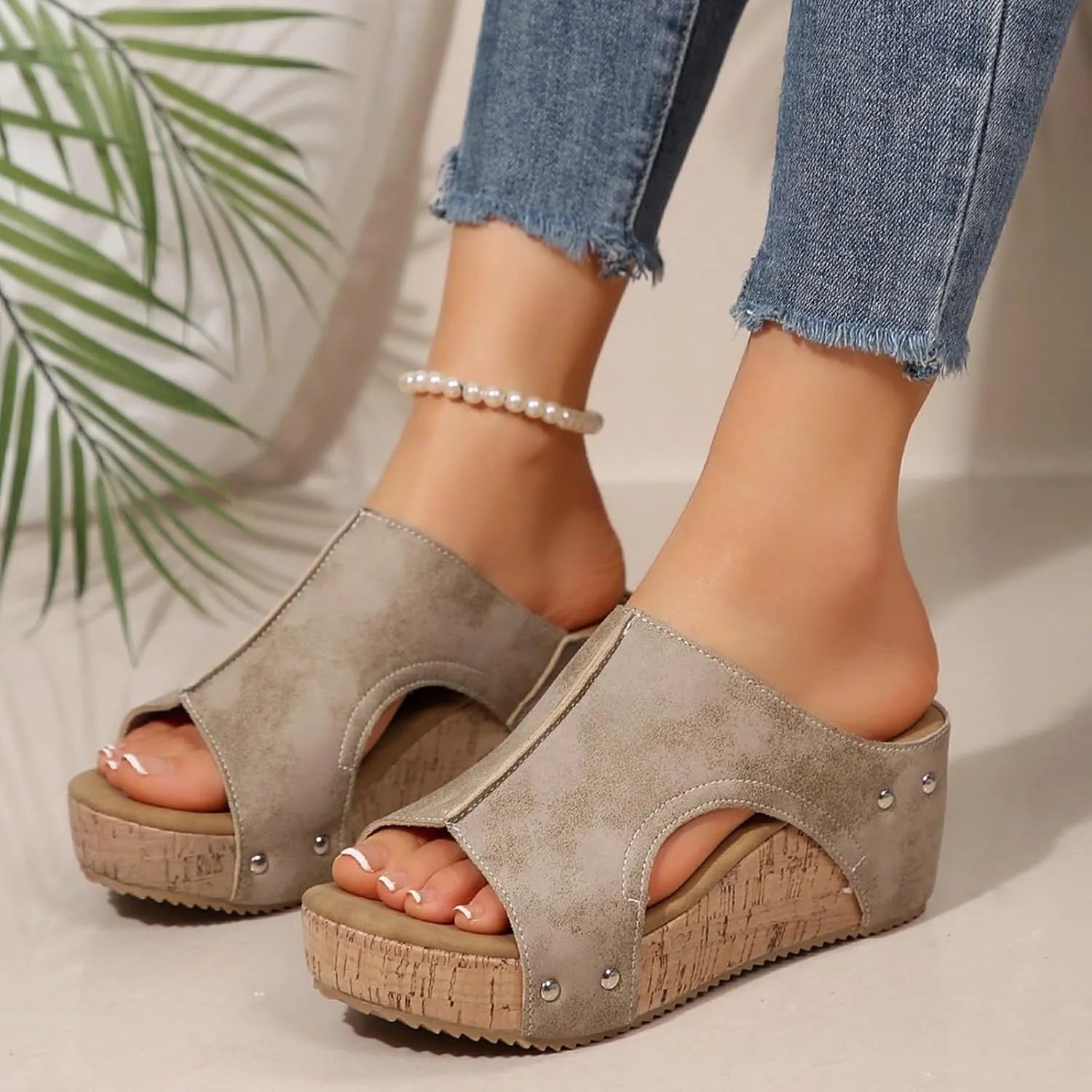 Wedge Sandals for Women 2025 New Platform Sandals with Ankle Strap Open Toe Espadrilles Wedge Heels Arch Support Dressy Casual Boho Summer Beach Ladies