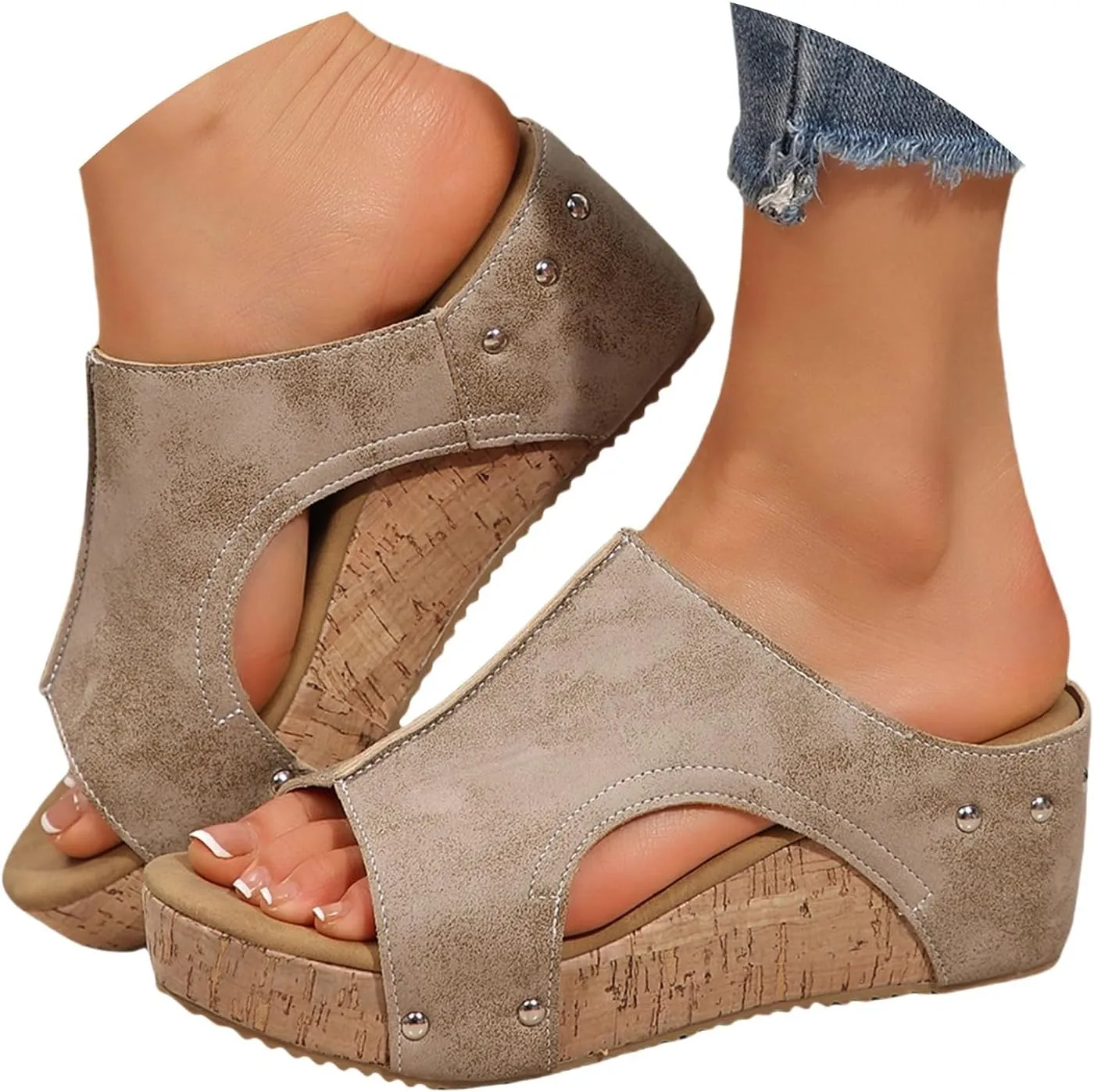 Wedge Sandals for Women 2025 New Platform Sandals with Ankle Strap Open Toe Espadrilles Wedge Heels Arch Support Dressy Casual Boho Summer Beach Ladies