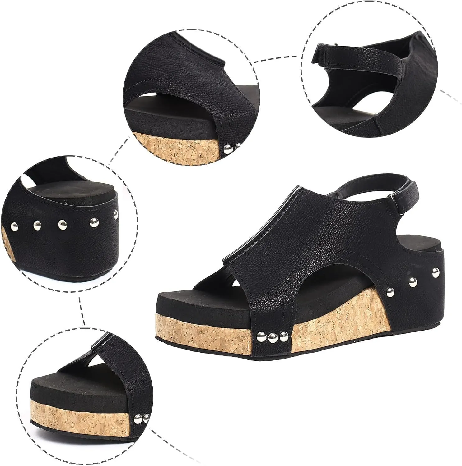 Wedge Sandals for Women 2025 New Platform Sandals with Ankle Strap Open Toe Espadrilles Wedge Heels Sandals Dressy Casual Boho Summer Beach Sandals Ladies Wedges
