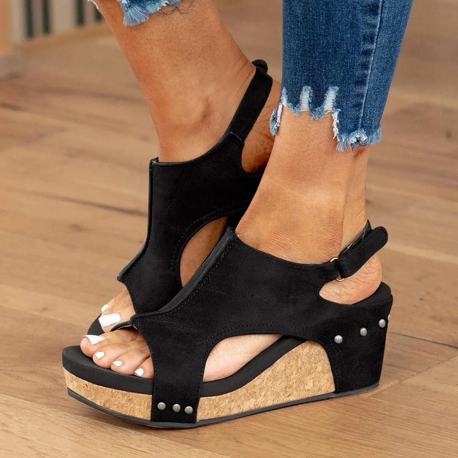 Wedge Sandals for Women 2025 New Platform Sandals with Ankle Strap Open Toe Espadrilles Wedge Heels Sandals Dressy Casual Boho Summer Beach Sandals Ladies Wedges