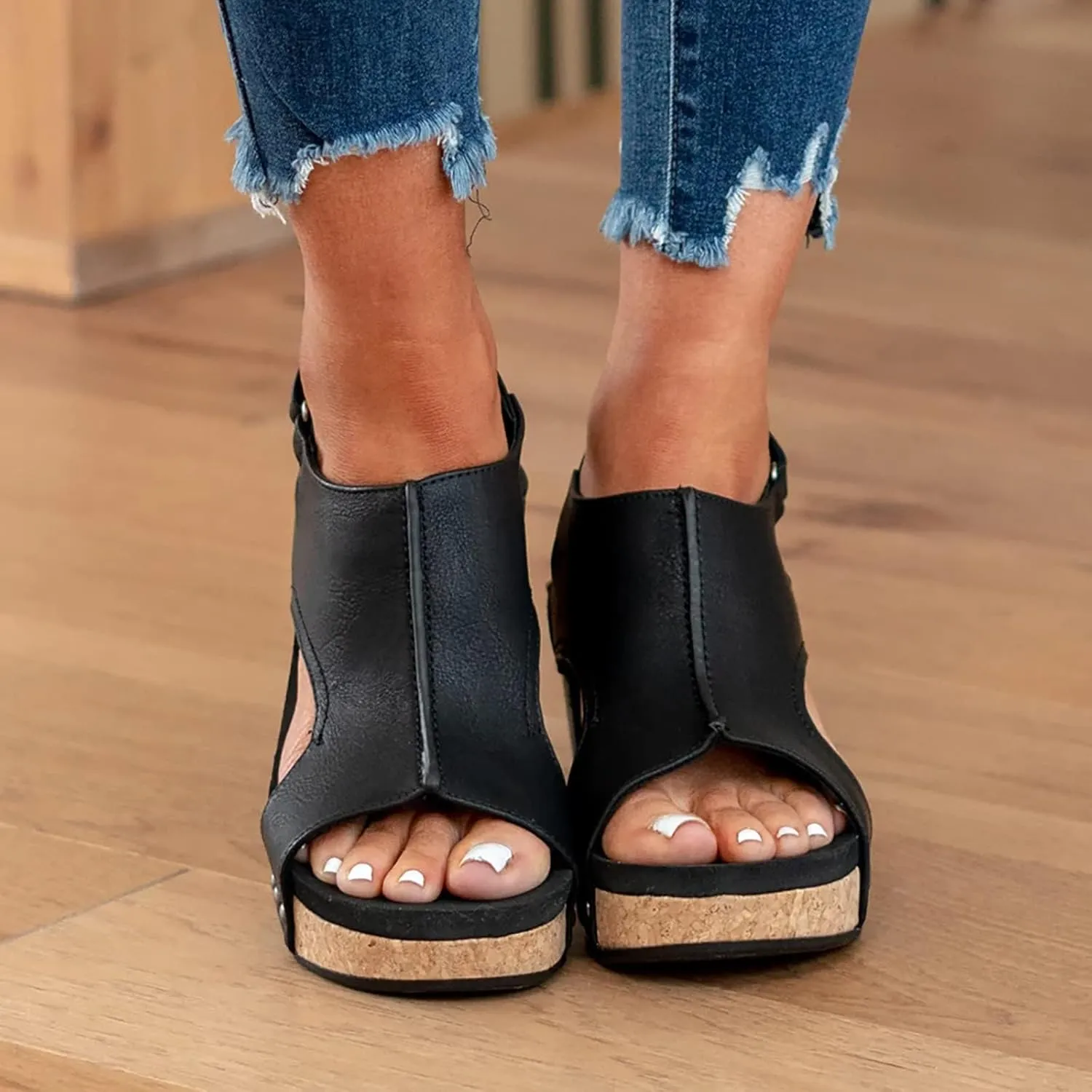 Wedge Sandals for Women 2025,Comfortable Platform Wedges Sandals with Ankle Strap Open Toe Espadrilles Wedge Heels Sandal Dressy,Espadrilles Summer Beach Casual Ladies Trendy Wedges Shoes