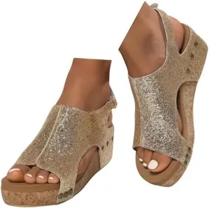Wedge Sandals for Women Dressy Summer,Women's Open Toe Espadrilles Platform Ankle Strap Comfortable Cork Heeled Wedges Casual Summer Dress Shoes