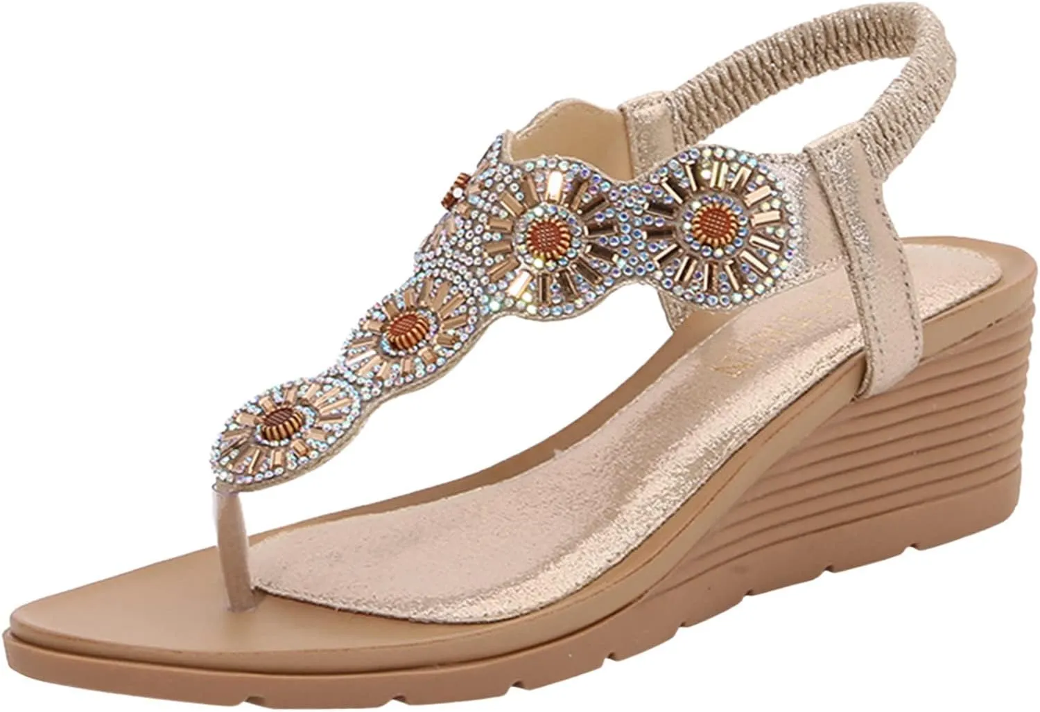 Wedge Sandals for Women Slip On Platform Espadrille Slides with Ankle Strap and Lightweight Breathable Cushioned Sole Orthopedic Sandal Beach Dressy Flip Flops for Wide Toe 2025 Spring