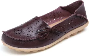 WERWAES Ladies Moccasin Flats Casual Loafers Breathable Walking Nurse Driving Fashion Soft Shoes Work Shoes