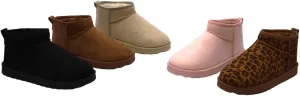 Wild Diva Womens Round Toe Sherpa-lined Ankle Bootie Lug Sole Mini Low Flatform Boot Melon-01