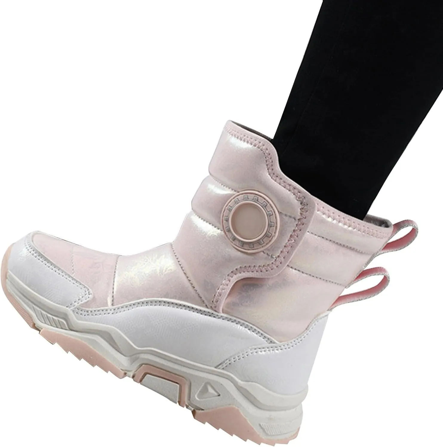 Winter Snow Boots For Kids Boys Girls Childrens 𝐖aterproof Shoes Thick Warm Ski Booties Fashion Comfy Non Slip