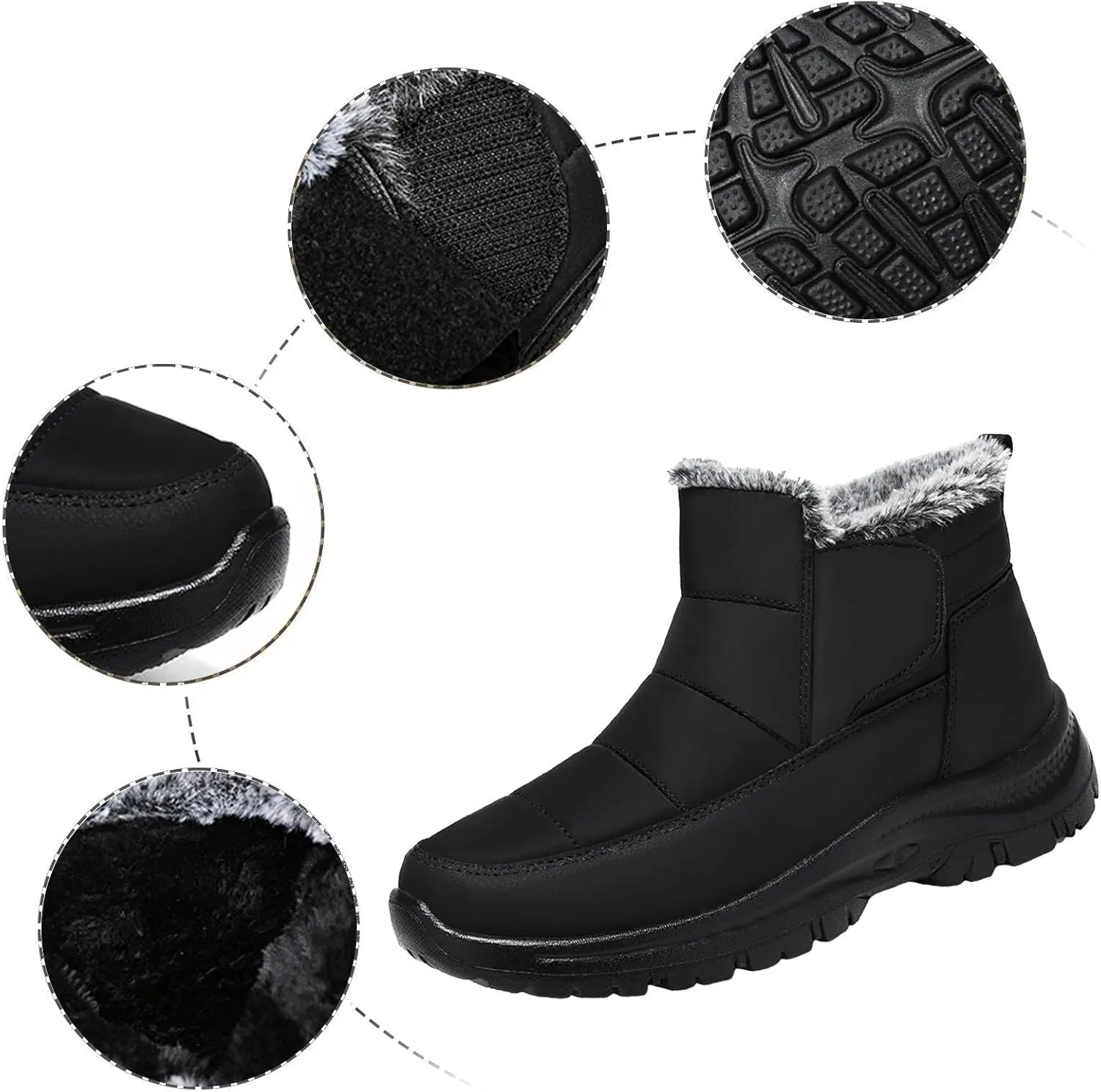 Winter Thermal Boots for Women Arch Support Women's Warm Snow Winter Warm Hiking Work Comfy Boots Sneakers Slip on Walking Shoes Insulated Comfortable Ankle Booties