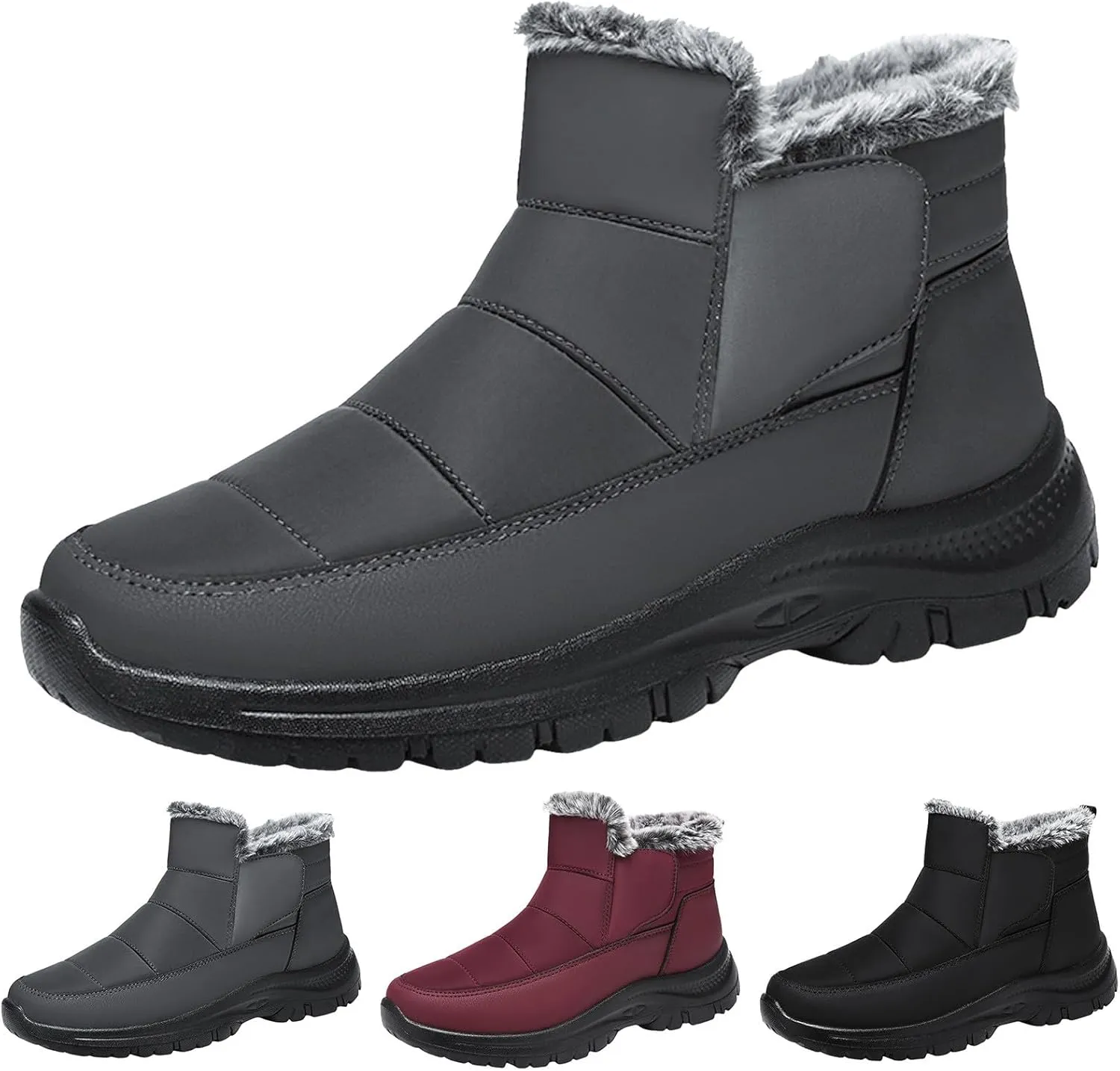 Winter Thermal Boots for Women Arch Support Women's Warm Snow Winter Warm Hiking Work Comfy Boots Sneakers Slip on Walking Shoes Insulated Comfortable Ankle Booties