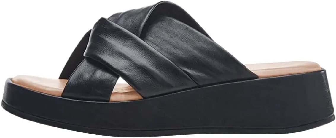 Women Classic Soft Insole Open Toe Platform Wedge Mules Slip on Casual Daily Indoor Outdoor Slide Sandals Size 4-16 US