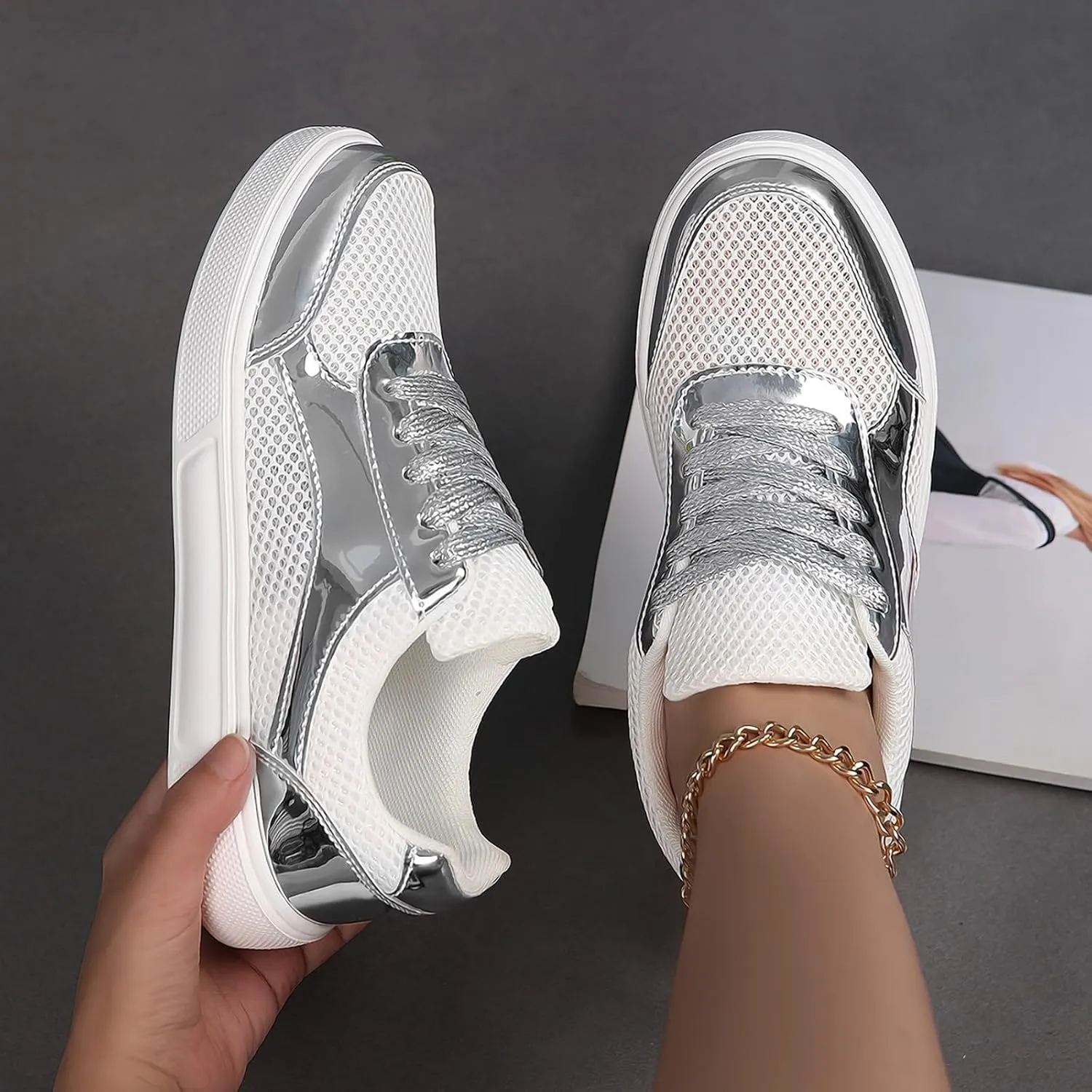 Women Lightweight Slip On Shoes Casual Comfortable Walking Sneakers Canvas Flats Non Slip Breathable Loafers